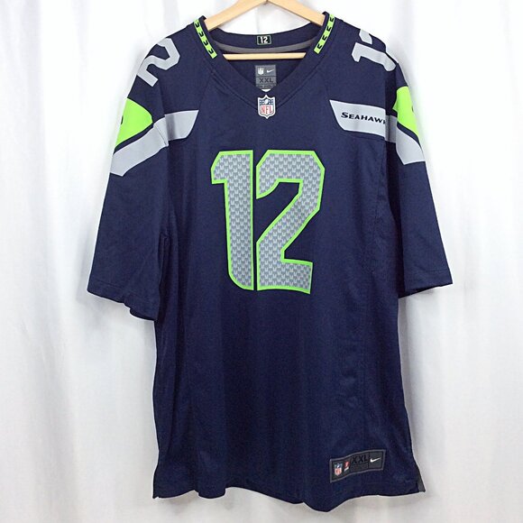 Nike NFL 12s Seattle Seahawks Nike Game Team Jersey College Navy Men's Size XXL - Picture 1 of 6